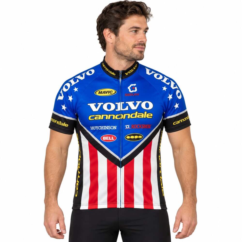 Vintage Volvo Cannondale Mountain Bike Race Team USA Flag Cycling XL Outdoors M